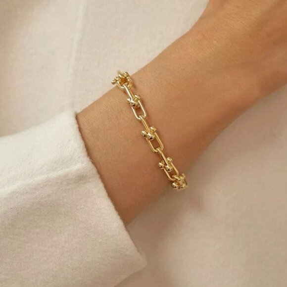 14K Gold filled "Tiffany" Chain Bracelet - Picture 1 of 4